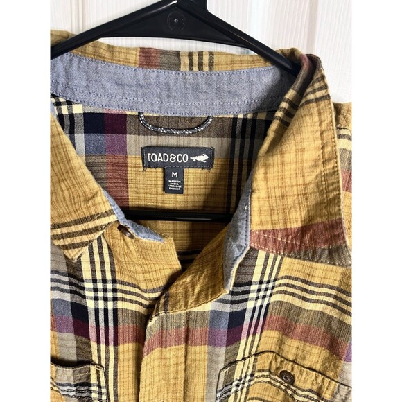 Toad & Co Smythy Button Up Shirt Plaid Organic Cotton Mens Medium Camping Hiking - Picture 4 of 9